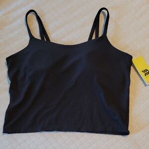 All in Motion Black Double Strap Crop Top